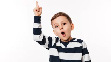 portrait excited smart little kid pointing finger up 171337 7114