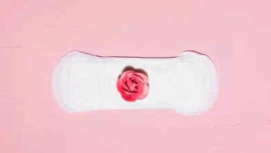 top view sanitary towel with flowers 23 2148163052